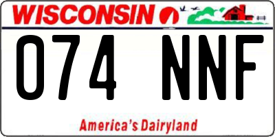 WI license plate 074NNF