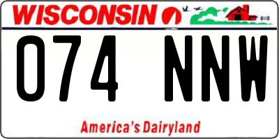 WI license plate 074NNW