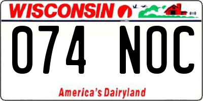 WI license plate 074NOC