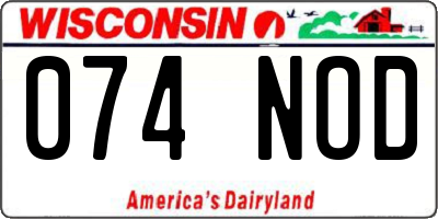 WI license plate 074NOD