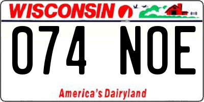 WI license plate 074NOE