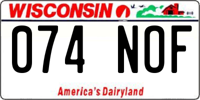 WI license plate 074NOF