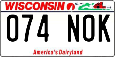 WI license plate 074NOK