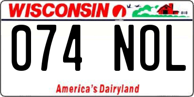 WI license plate 074NOL