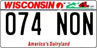 WI license plate 074NON
