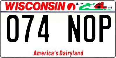 WI license plate 074NOP