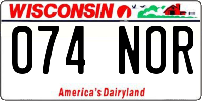 WI license plate 074NOR