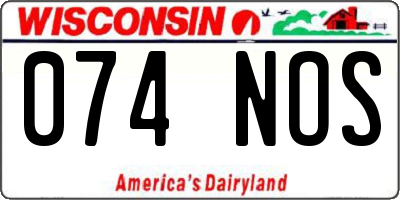 WI license plate 074NOS