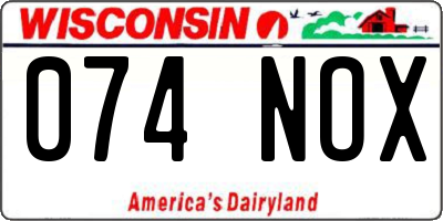 WI license plate 074NOX