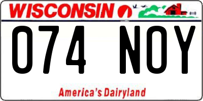 WI license plate 074NOY