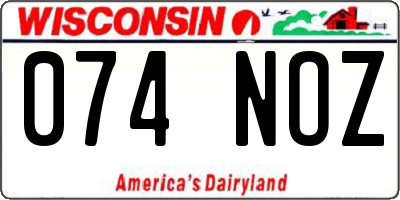 WI license plate 074NOZ