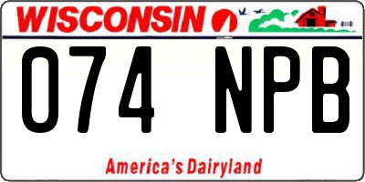 WI license plate 074NPB