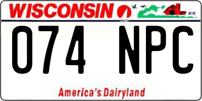 WI license plate 074NPC