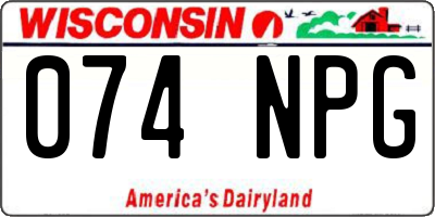 WI license plate 074NPG