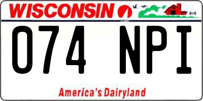 WI license plate 074NPI