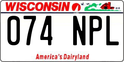 WI license plate 074NPL