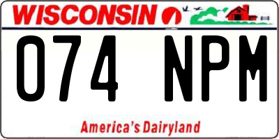 WI license plate 074NPM