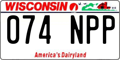 WI license plate 074NPP