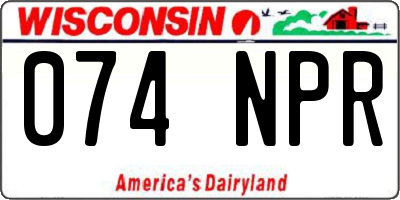 WI license plate 074NPR