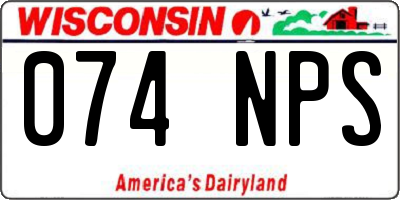 WI license plate 074NPS