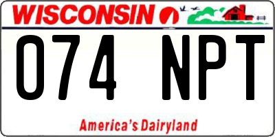 WI license plate 074NPT