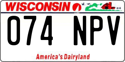 WI license plate 074NPV