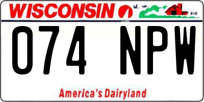 WI license plate 074NPW