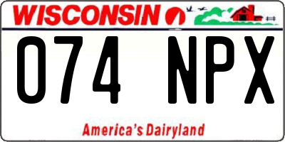 WI license plate 074NPX