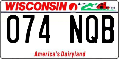 WI license plate 074NQB