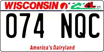 WI license plate 074NQC