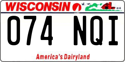 WI license plate 074NQI