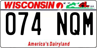 WI license plate 074NQM