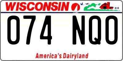 WI license plate 074NQO