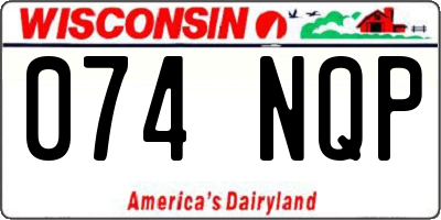 WI license plate 074NQP