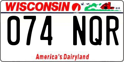 WI license plate 074NQR