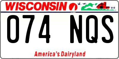 WI license plate 074NQS
