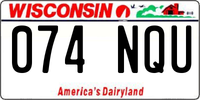 WI license plate 074NQU