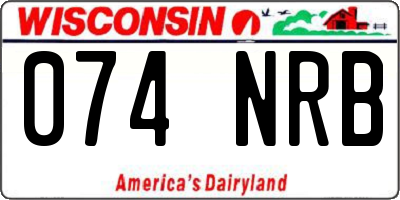 WI license plate 074NRB