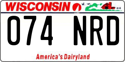 WI license plate 074NRD