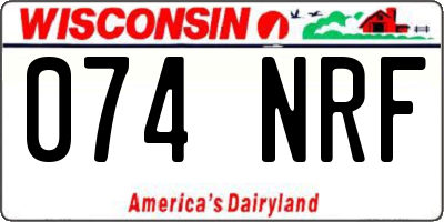 WI license plate 074NRF