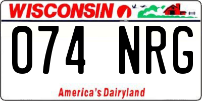 WI license plate 074NRG