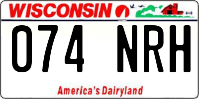 WI license plate 074NRH