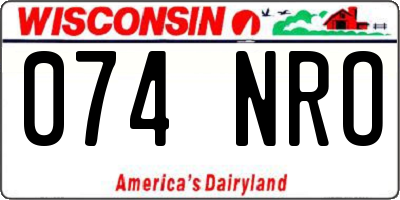 WI license plate 074NRO