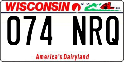 WI license plate 074NRQ