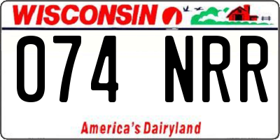 WI license plate 074NRR