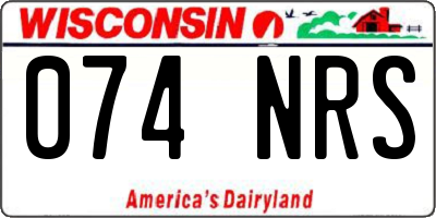 WI license plate 074NRS