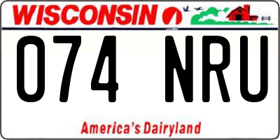 WI license plate 074NRU
