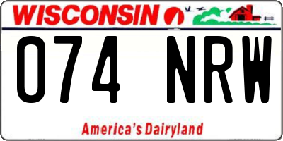 WI license plate 074NRW