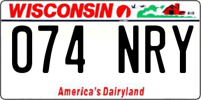 WI license plate 074NRY