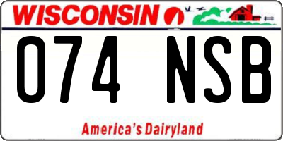 WI license plate 074NSB